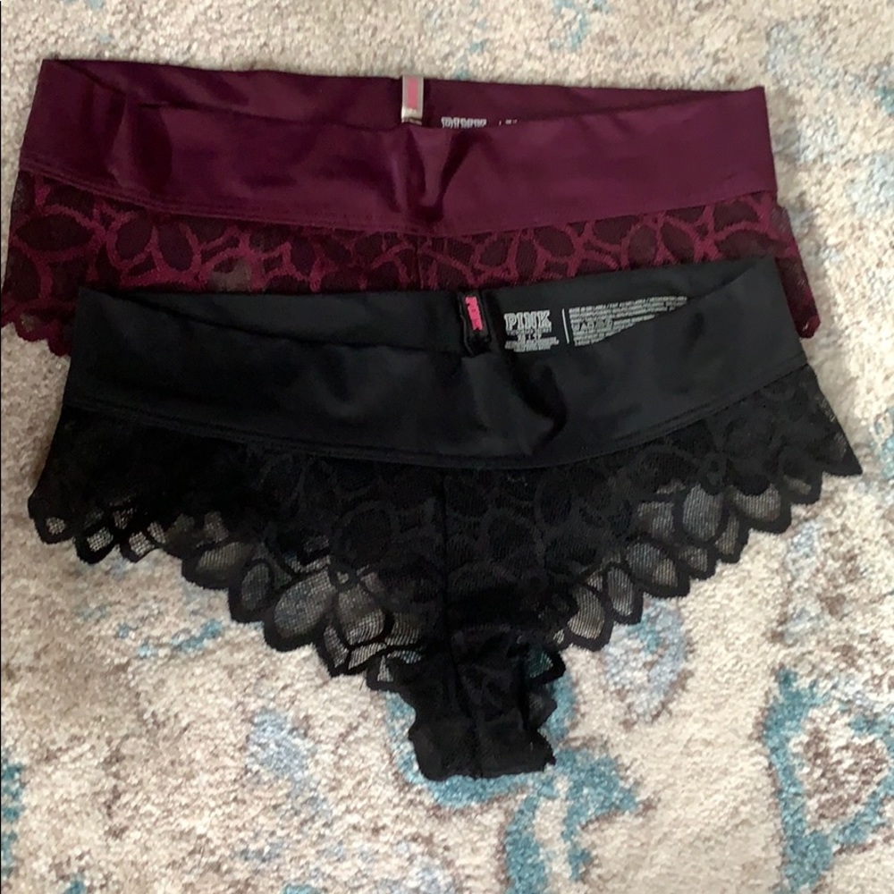 NWOT PINK VS lace boy shorts